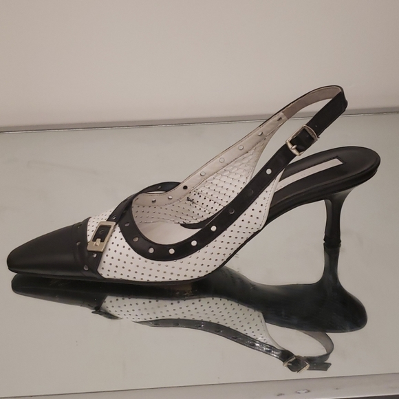 Via Spiga Shoes - Studio Spiga Black and White Slingbacks 7M